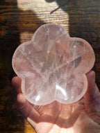 Rose Quartz Flower Offering Dish
