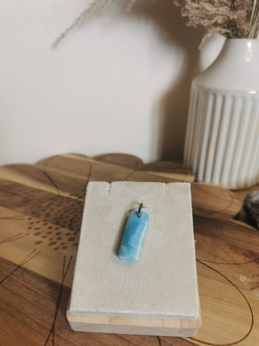 Larimar Rectangle Pendant – 925 Silver🌊
