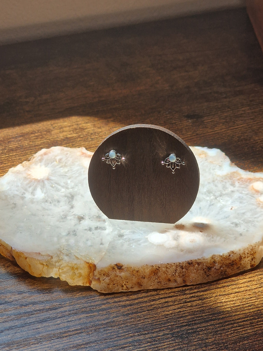 925 Silver Mother of Pearl Mandala Stud Earrings