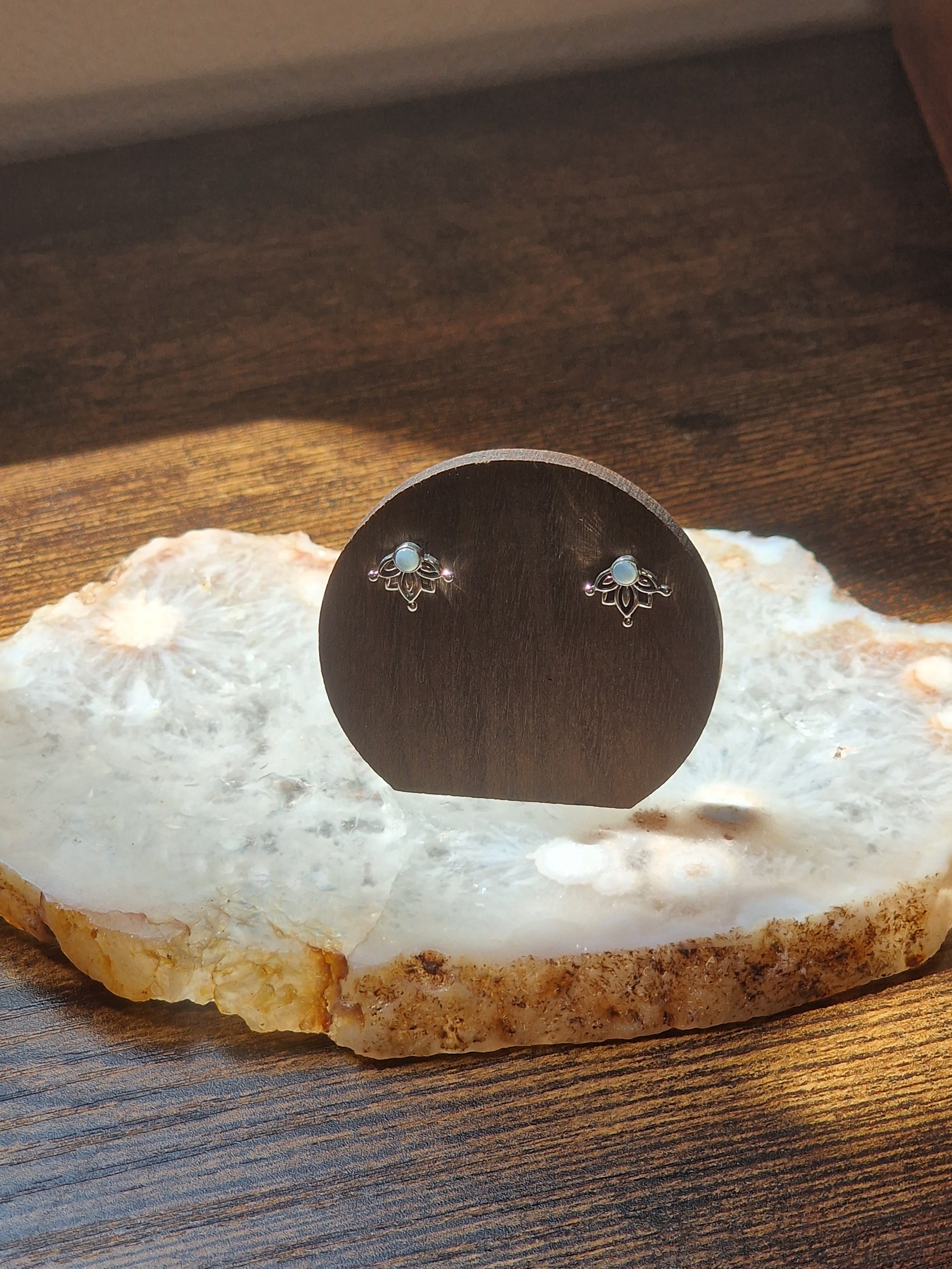 925 Silver Mother of Pearl Mandala Stud Earrings