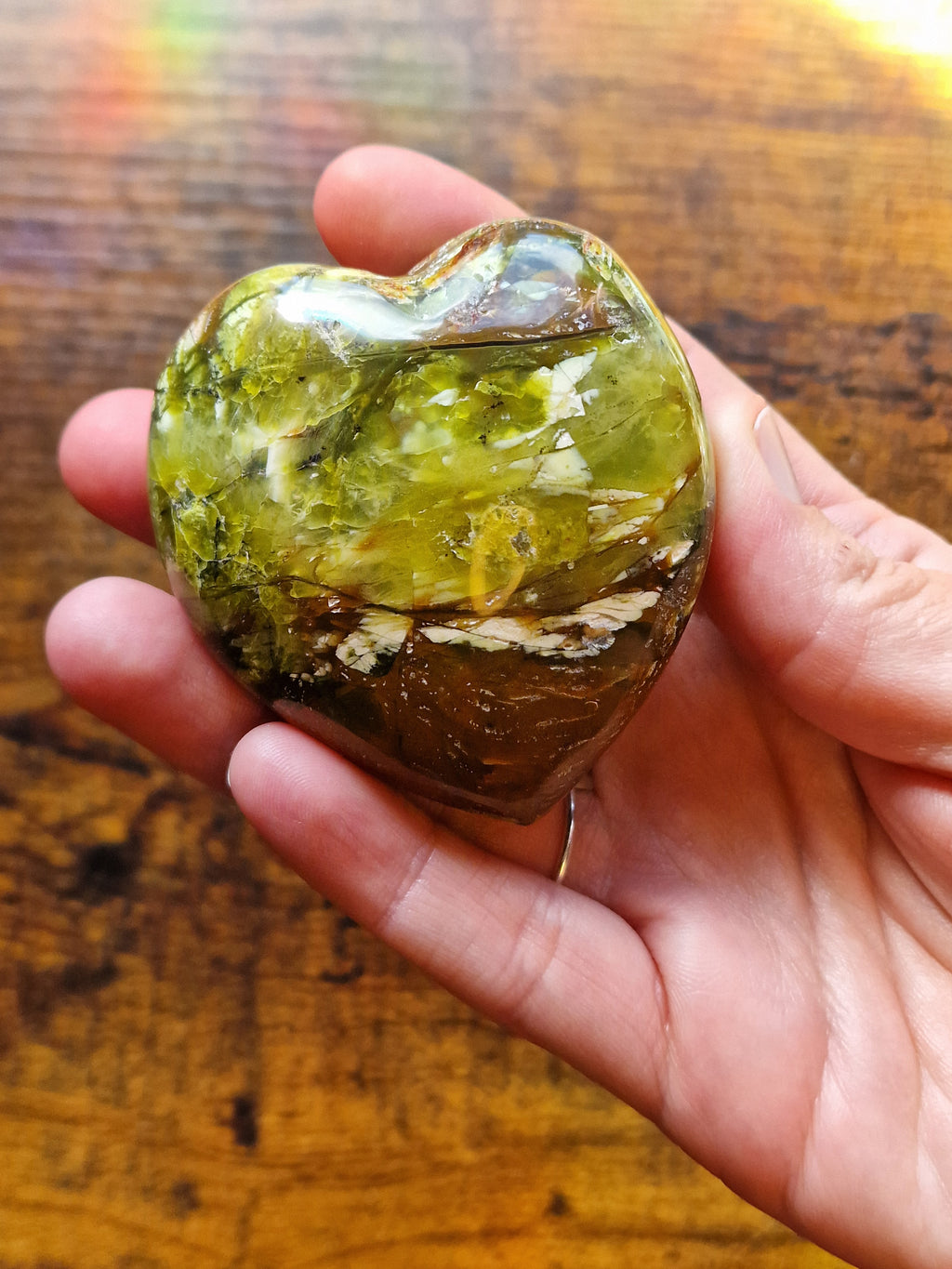 Green Opal Crystal Heart