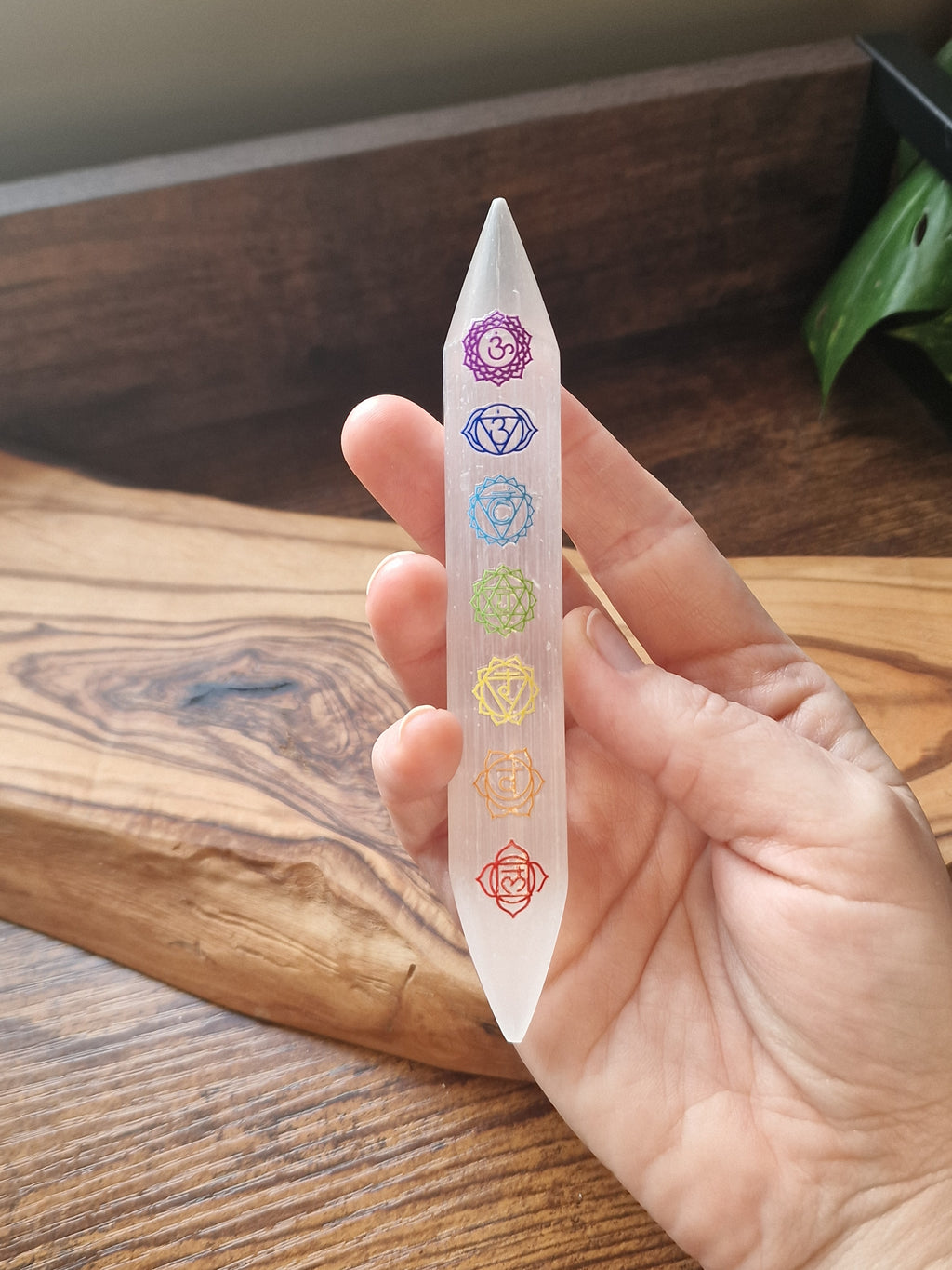 Selenite Chakra Wand (Satin Spar Gypsum)