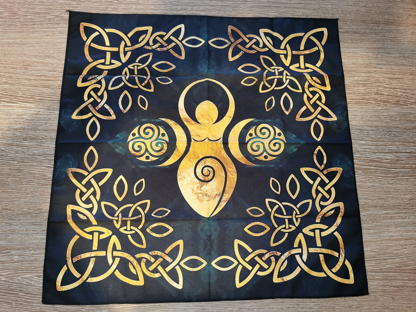 Goddess Spiral Altar Cloth – Celtic Moon Weave (19x19")