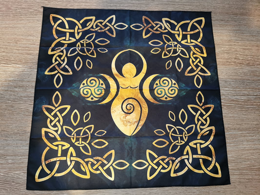 Goddess Spiral Altar Cloth – Celtic Moon Weave (19x19")