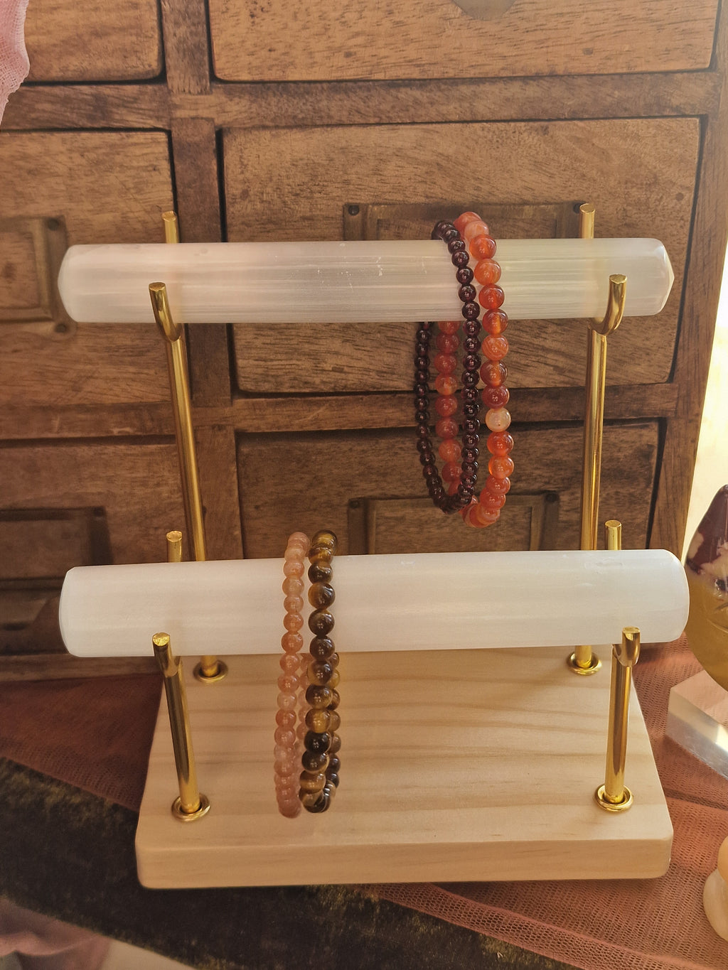 Selenite Bracelet Display Stand ~ Double Tier