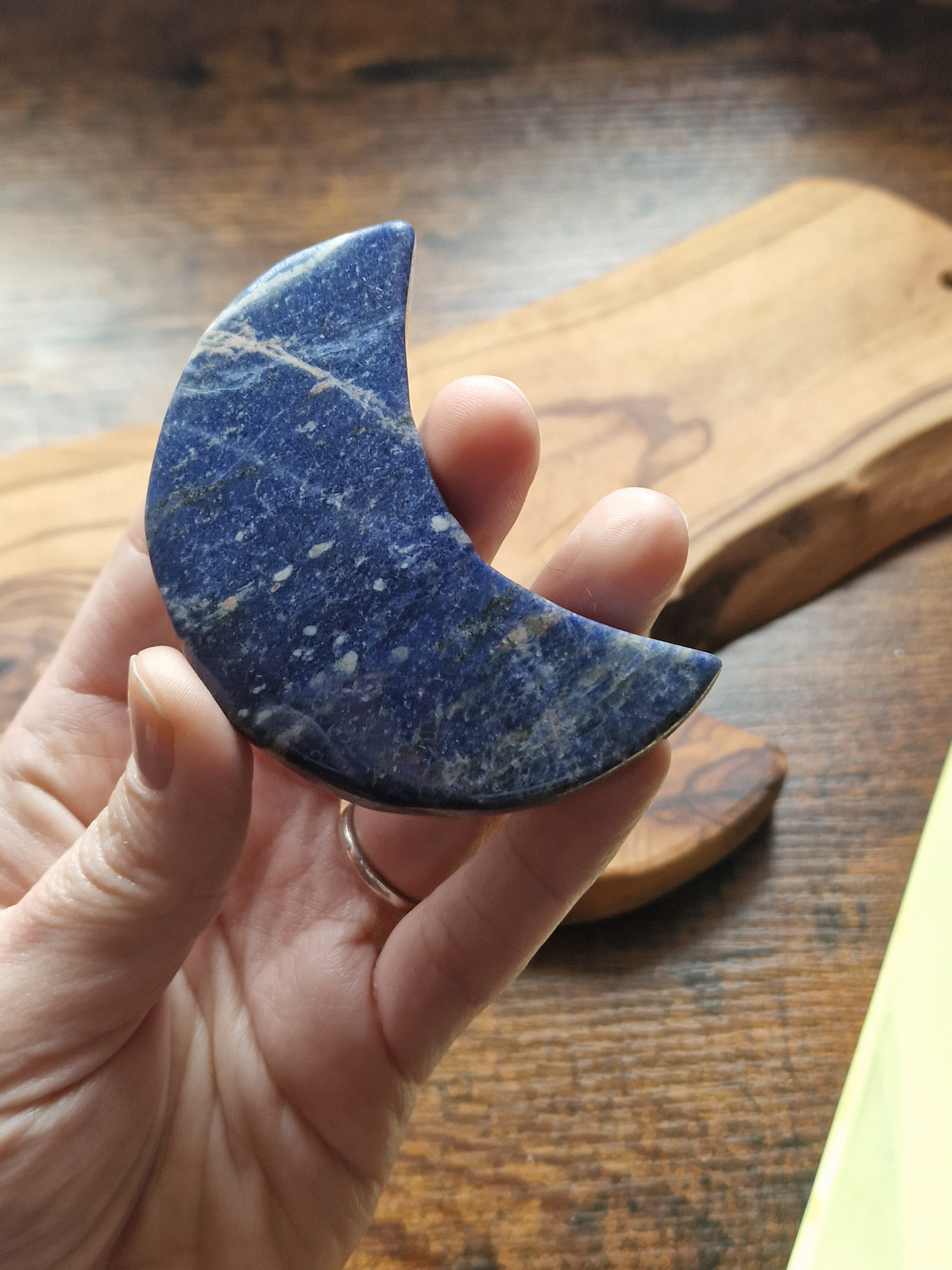 Sodalite Moon Carvings