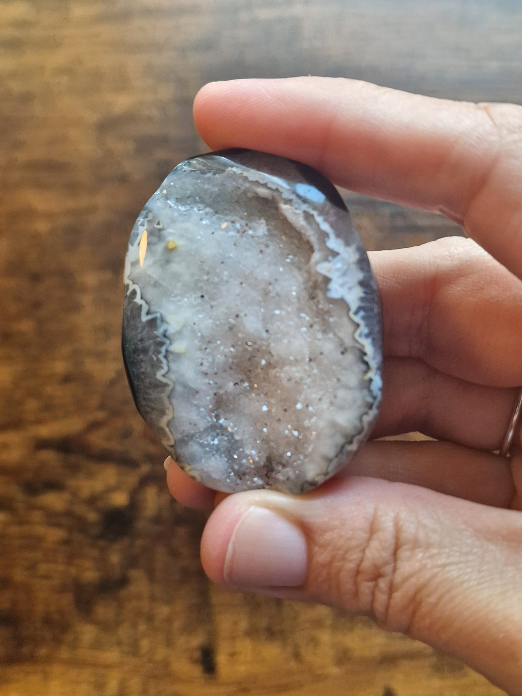 Black Onyx Palm Stone