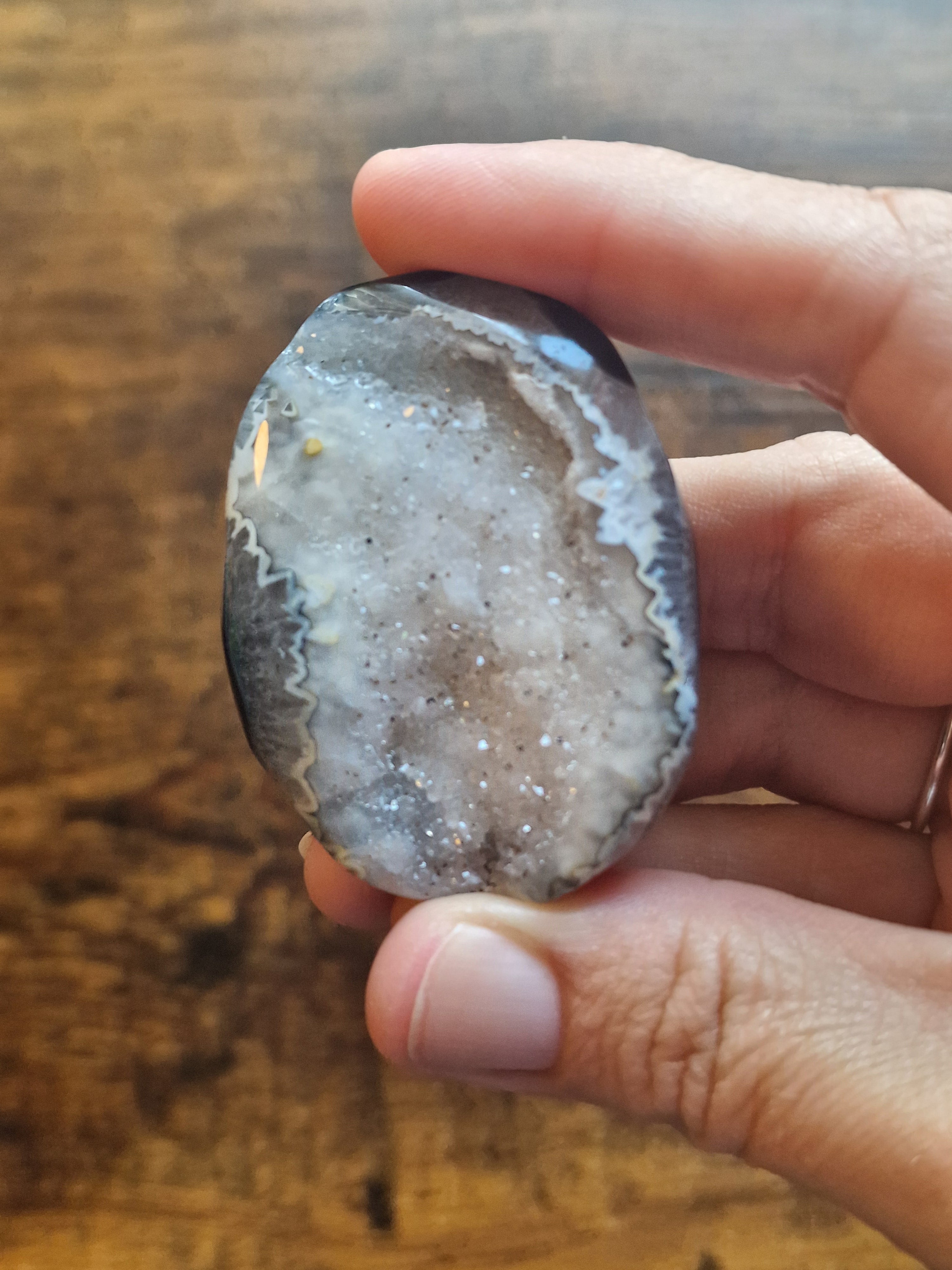 Black Onyx Palm Stone