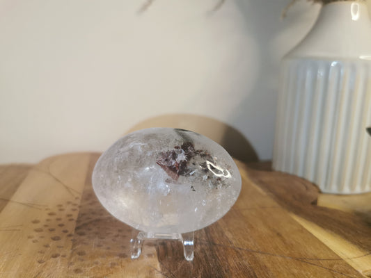 Clear Quartz with Inclusions Palm Stone