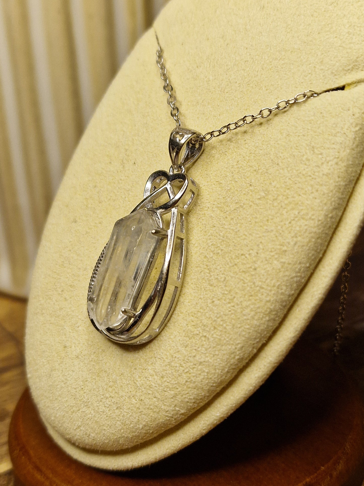 Blue Needle Quartz Pendant – 925 Silver