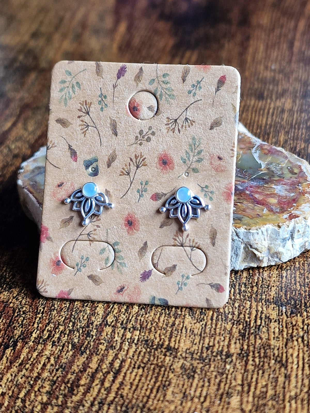 925 Silver Mother of Pearl Mandala Stud Earrings