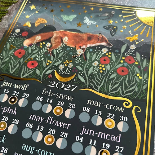 2027 Moon Calendar A4 Print