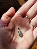 Moss Agate Teardrop Sterling Silver Necklace