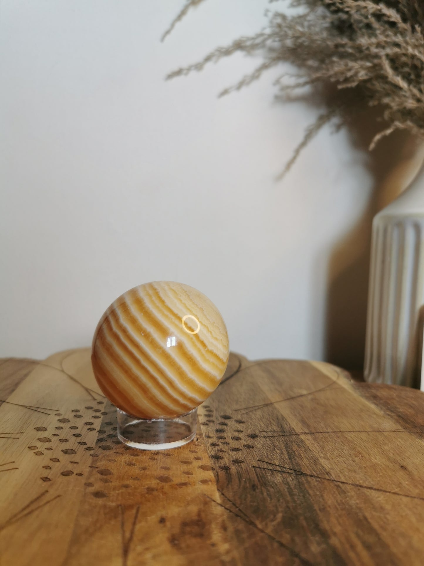 Orange Banded Calcite Sphere