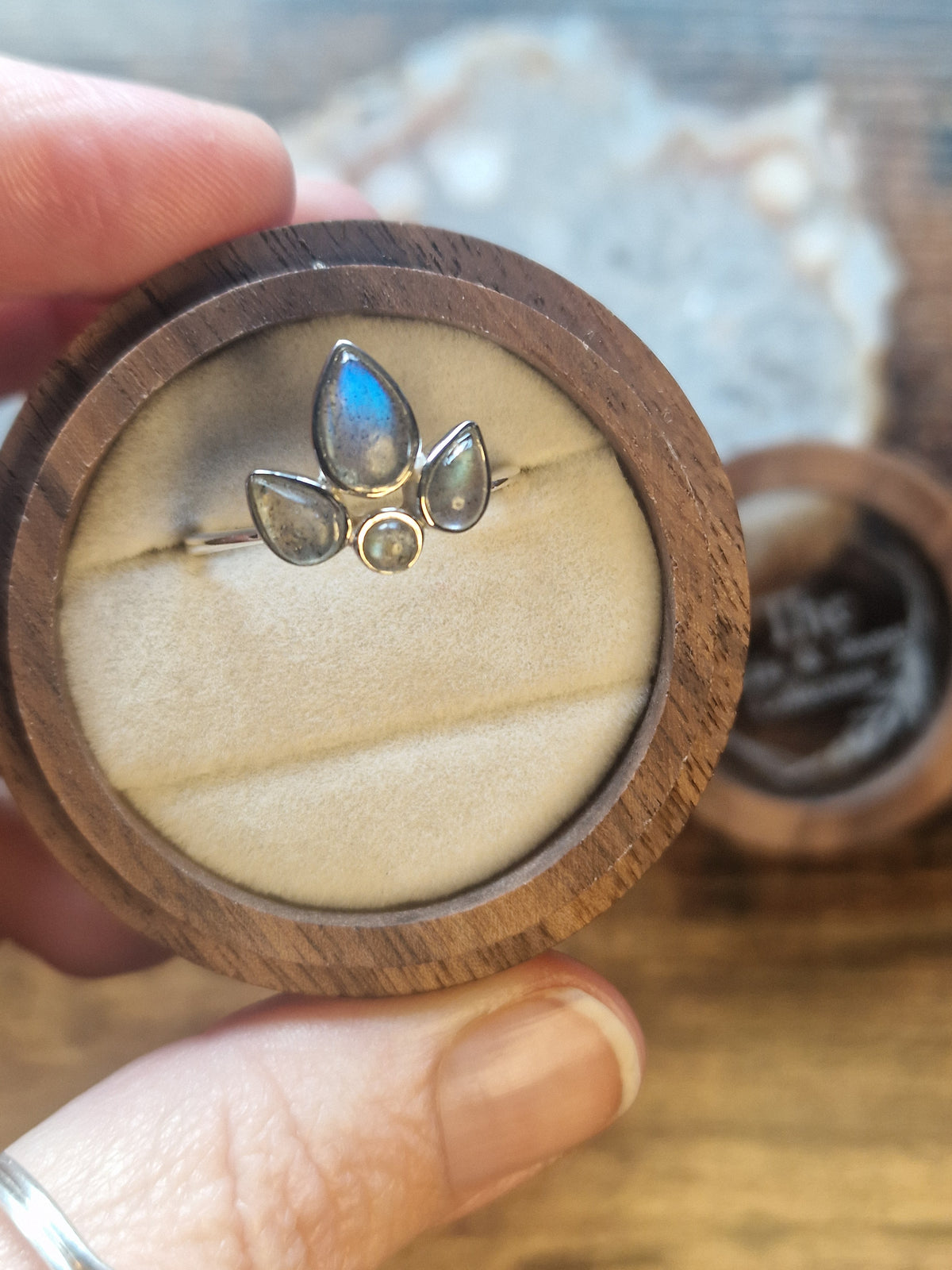 Labradorite Fleur-de-Lis Cluster Statement Ring