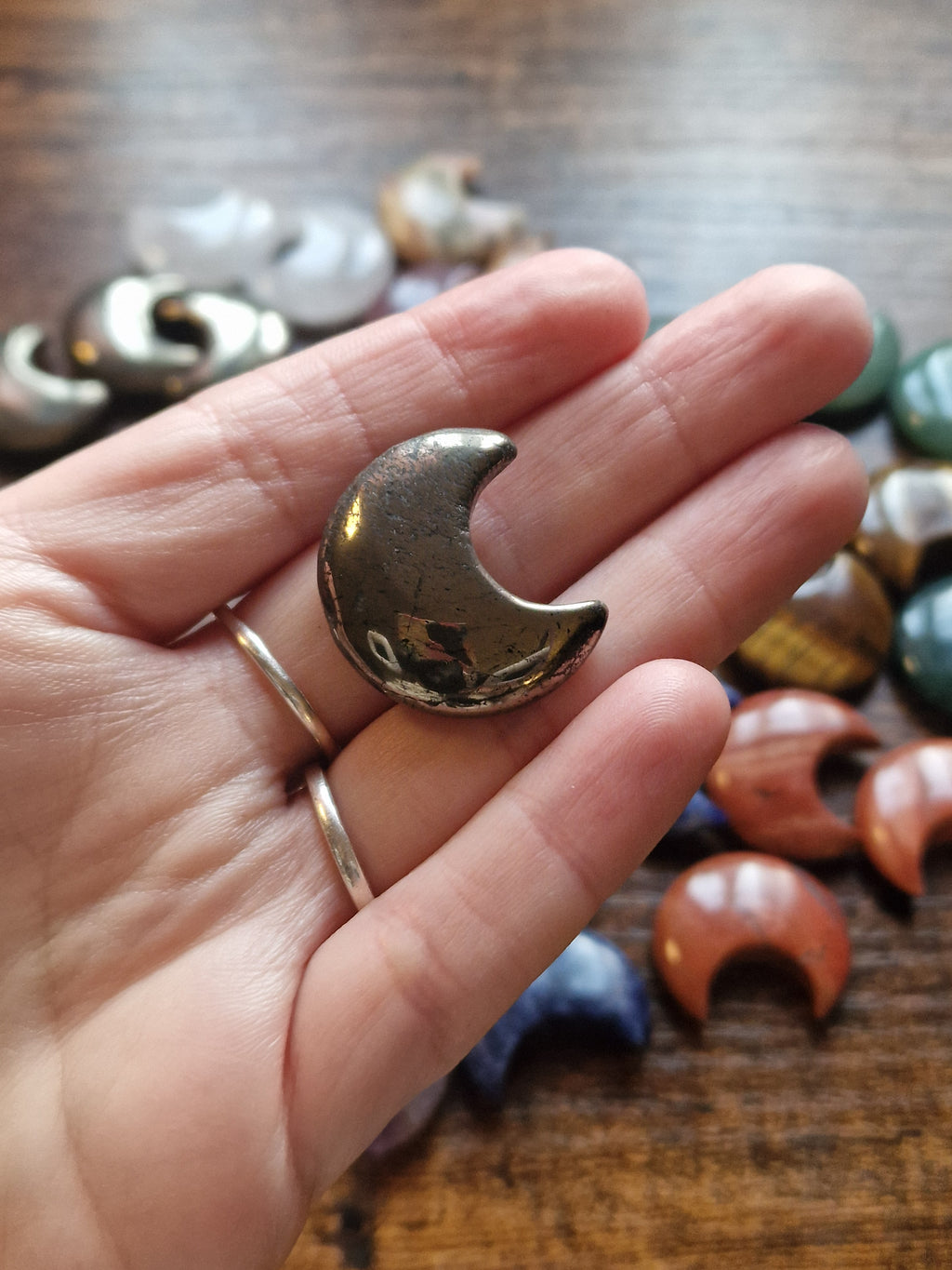 Small Crystal Moon Carvings